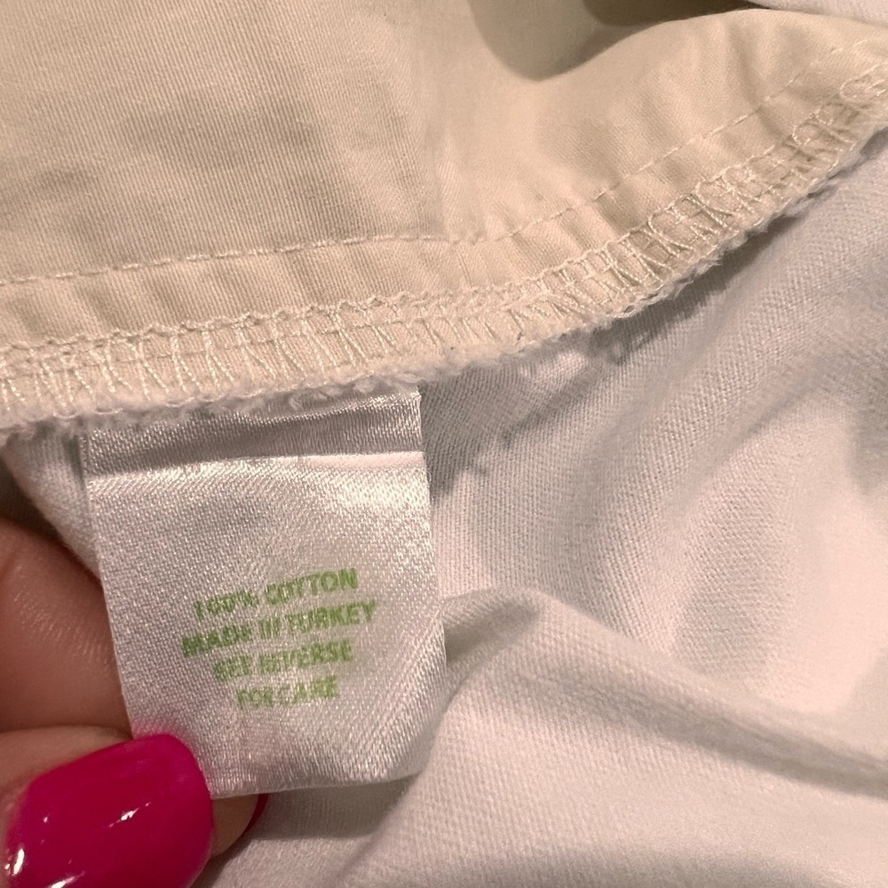 Lilly Pulitzer White Chino Mini Skirt Button Detail Cotton Preppy Size 10 - Picture 7 of 9